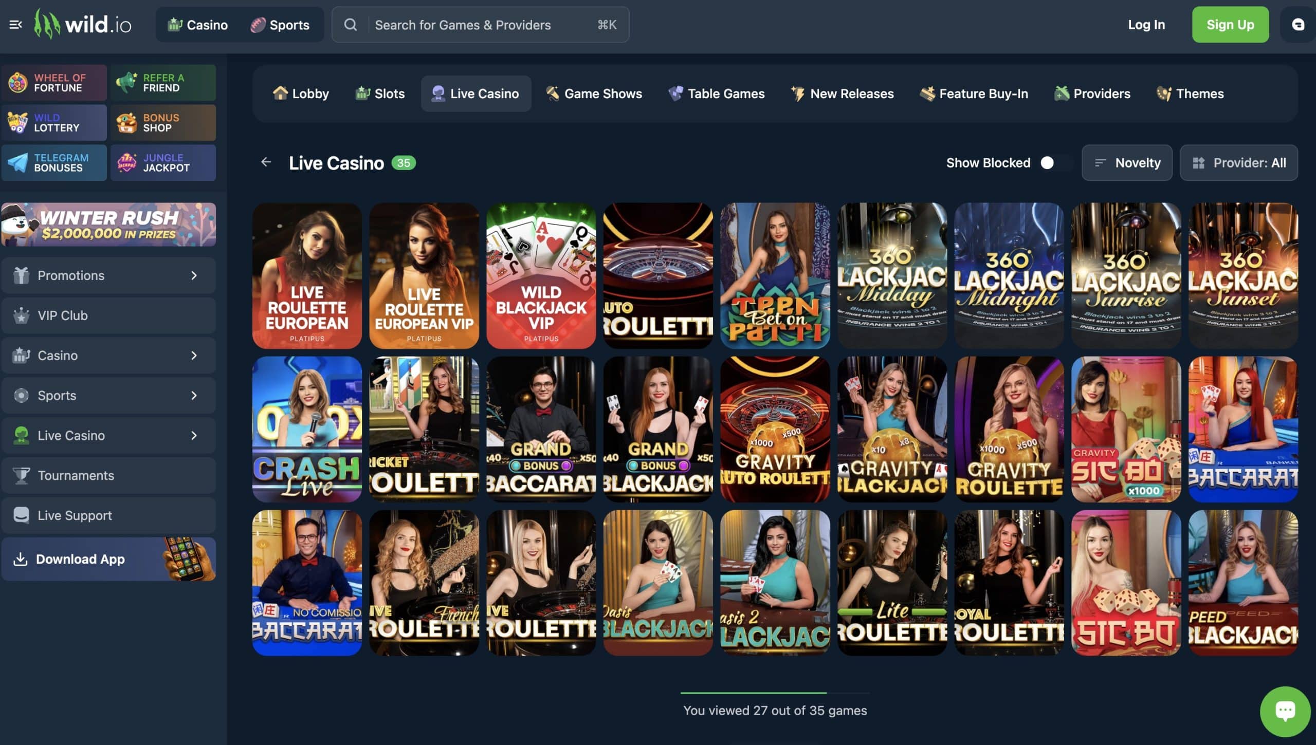 Wild.io Online Casino in Minnesota